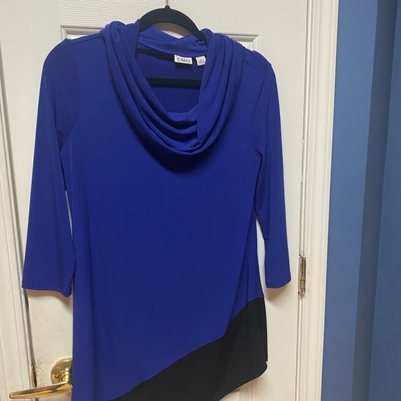 Cato Women long sleeve asymmetric color block cowl neck Tunic Top Bouse … - Picture 4 of 10